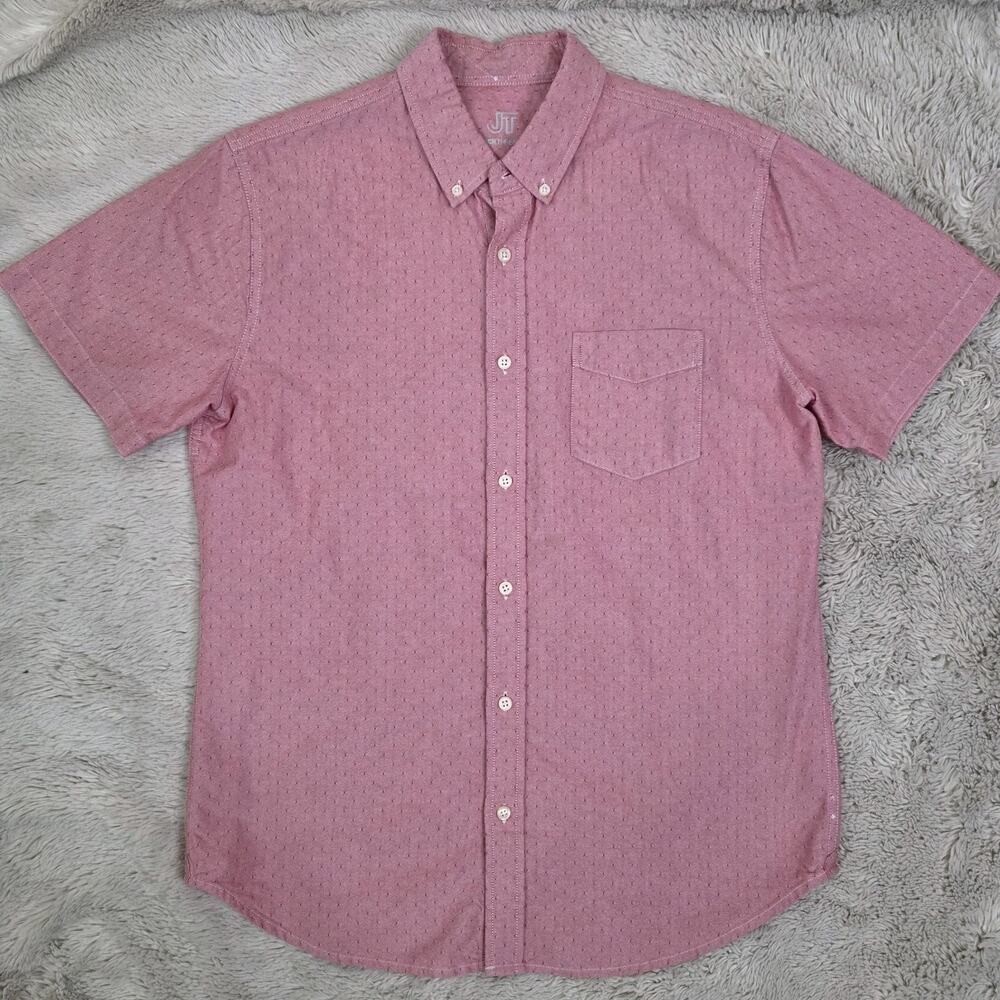 Jack Threads Shirt Mens Medium Red Button Down Short Sleeve 100% Cotton